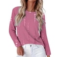 thumbnail image 1 of Womens Long Sleeve Shirts Comfy Printed Basic Crew Neck Long Sleeve Tees Blouse Tops, 1 of 6