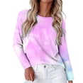 thumbnail image 1 of Womens Long Sleeve Shirts Comfy Printed Basic Crew Neck Long Sleeve Tees Blouse Tops, 1 of 6