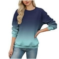 thumbnail image 1 of Womens Long Sleeve Shirts Crew Neck Gradient Hoodless Sweatshirt Fashion Cute Casual Loose Pullover Spring Fall Tops, 1 of 5