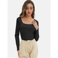 thumbnail image 1 of Womens Long Sleeve Shirts Crop Tops Going Out Basics Tees Clothes, 1 of 6