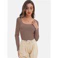 thumbnail image 1 of Womens Long Sleeve Shirts Crop Tops Going Out Basics Tees Clothes, 1 of 6