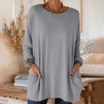 thumbnail image 1 of Womens Long Sleeve Shirts Fall Tops Tunic Tops Crewneck Oversized Casual Tunic Tops for Leggings Loose Soft Blouses with Pocket Plus Size Womens Tops, 1 of 8