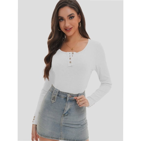 Womens Long Sleeve Shirts Going Out Fall Clothes Casual Tops Ribbed Knit Blouses Fashion Trendy