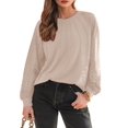 thumbnail image 1 of Womens Long Sleeve Shirts Lace Tops Business Casual Fall Fashion Outfits Clothes Knitted Y2k Blouses XXL, 1 of 8
