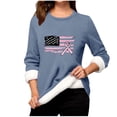 thumbnail image 1 of Womens Long Sleeve Shirts Pleated Crew Neck Casual Fall Fashion Tops Loose Fit Lightweight Girls Outfits Clothes,Navy,XL Gift for Girls, 1 of 3