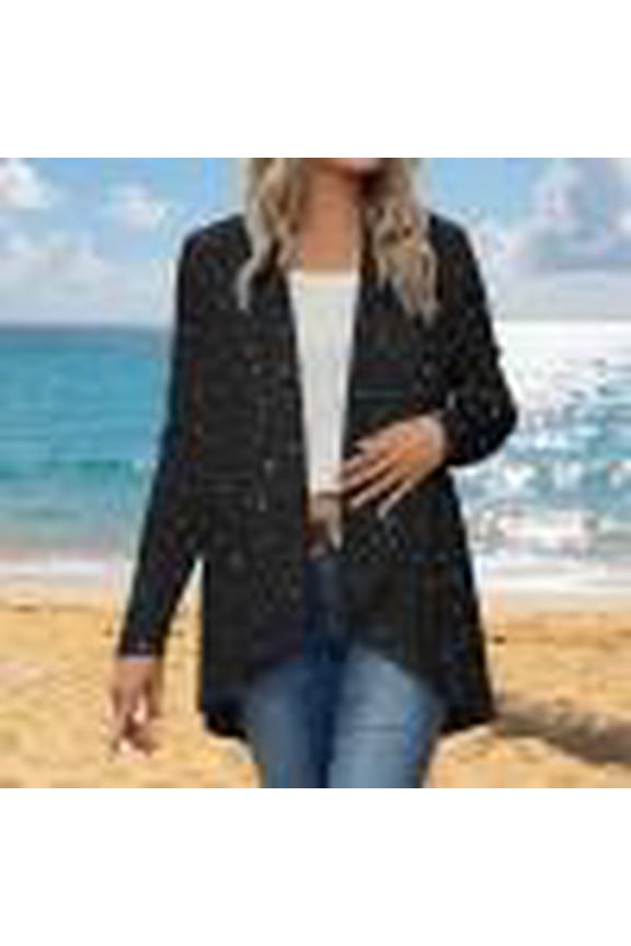 Womens Long Sleeve Shirts Sequin Cardigan Open Front Tops Trendy Fashion Sparkly Glitter Holiday Dressy Casual Blouses Trendy Spring Fashion 2026
