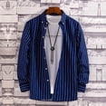thumbnail image 1 of Womens Long Sleeve Shirts Spring Lapel Collared Button Down Striped Business Summer Dressy Casual Work Blouses Tops, 1 of 3
