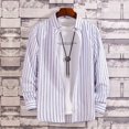 thumbnail image 1 of Womens Long Sleeve Shirts Spring Lapel Collared Button Down Striped Business Summer Dressy Casual Work Blouses Tops, 1 of 3