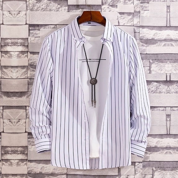 Womens Long Sleeve Shirts Spring Lapel Collared Button Down Striped Business Summer Dressy Casual Work Blouses Tops