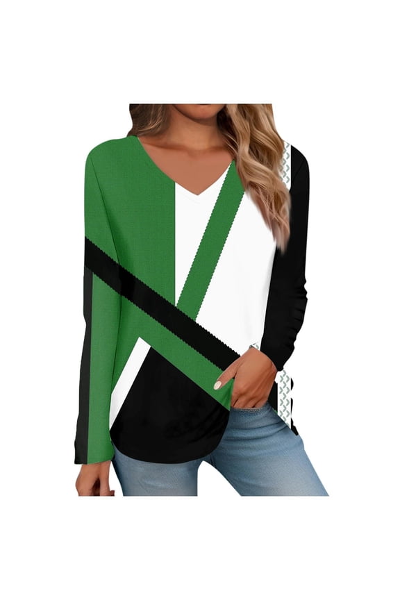 Womens Long Sleeve Shirts Tops Long Sleeved V Neck Floral And Plant Printed Casual Fashion T Shirt Top Shirts Blouses for Women Dressy Casual