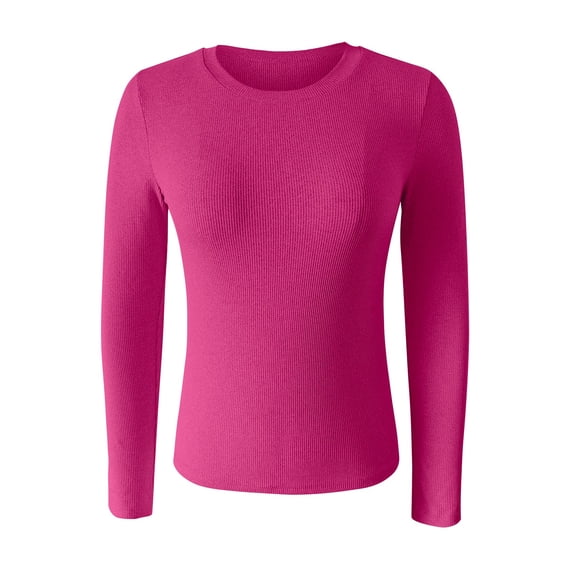 Womens Long Sleeve Shirts Tops Spring And Summer Pure Color Stripes High Elastic Long Sleeved Undershirt Top Shirts Blouses for Women Dressy Casual