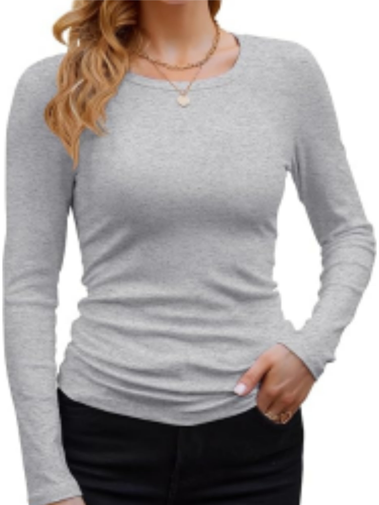 GAP Women's Long Sleeve Crew Neck Slub Jersey Tee - Walmart.com