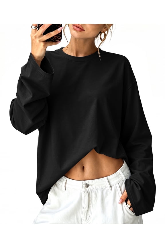 Long Sleeve Shirts for Women Plus Size Crewneck Sweatshirts Fashion Striped Pullovers Casual Loose Fit Fall Spring Tunic Tops