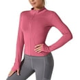 thumbnail image 1 of Womens Long Sleeve Sun Shirts UV Protection Jacket Zip-Up Mock Neck Athletic Hiking Jacket Yoga Gym Running L, 1 of 5