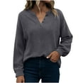 thumbnail image 1 of Womens Long Sleeve Sweaters Knit Button Shirt Lightweight Dressy Casual Basic Pullover Tops Fall Fashion, 1 of 8