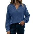 thumbnail image 1 of Womens Long Sleeve Sweaters Knit Button Shirt Lightweight Dressy Casual Basic Pullover Tops Fall Fashion, 1 of 8