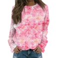 Womens Long Sleeve Sweatshirts Floral Print Pullover Tops Crewneck