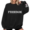 thumbnail image 1 of Womens Long Sleeve Sweatshirts Patriotic Freedom Letter Graphic Round Neck Pullover Blouses Fall Winter Comfy Relaxed Fit Tops, 1 of 6
