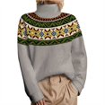 thumbnail image 1 of Womens Long Sleeve Sweatshirts Western Vintage Graphic Print High Neck Tunic Tops Fall Fashion Outfits 2026 Slim Fit Sweater Blouses, 1 of 5