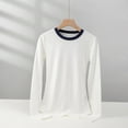 thumbnail image 1 of Womens Long Sleeve T Shirt Crewneck Color Block Casual Shirts, 1 of 5