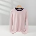 thumbnail image 1 of Womens Long Sleeve T Shirt Crewneck Color Block Casual Shirts, 1 of 5