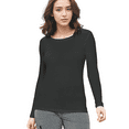 thumbnail image 1 of Womens Long Sleeve T Shirt With Super-Soft Stretch Fabric Round Neck T-Shirts, 1 of 5