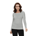 thumbnail image 1 of Womens Long Sleeve T Shirt With Super-Soft Stretch Fabric Round Neck T-Shirts, 1 of 5