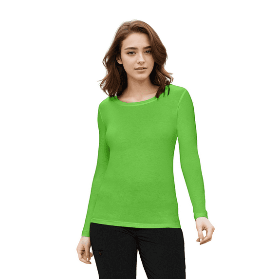Womens Long Sleeve T Shirt With Super-Soft Stretch Fabric Round Neck T-Shirts