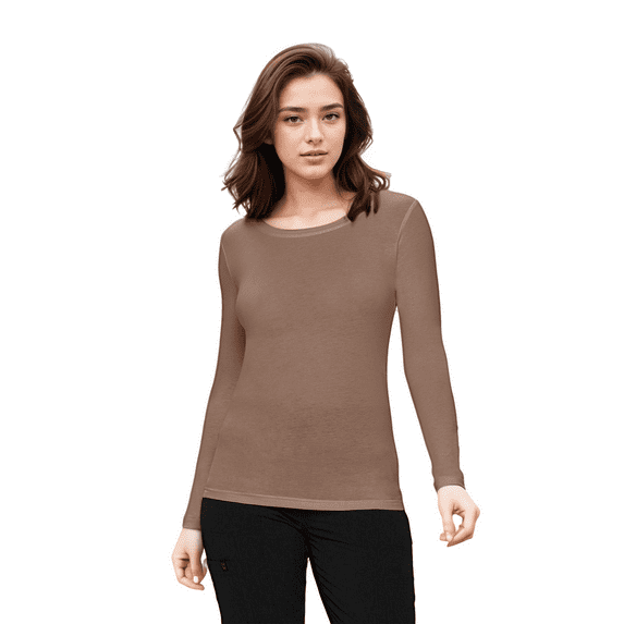 Womens Long Sleeve T Shirt With Super-Soft Stretch Fabric Round Neck T-Shirts