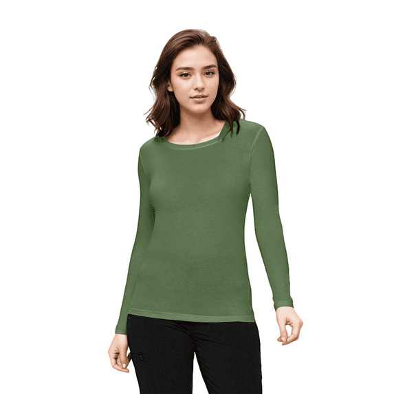 Womens Long Sleeve T Shirt With Super-Soft Stretch Fabric Round Neck T-Shirts