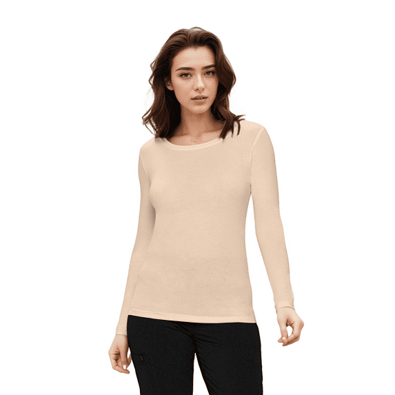 Womens Long Sleeve T Shirt With Super-Soft Stretch Fabric Round Neck T-Shirts