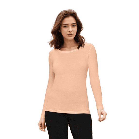 Womens Long Sleeve T Shirt With Super-Soft Stretch Fabric Round Neck T-Shirts