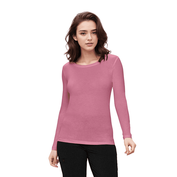 Womens Long Sleeve T Shirt With Super-Soft Stretch Fabric Round Neck T-Shirts