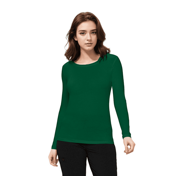 Womens Long Sleeve T Shirt With Super-Soft Stretch Fabric Round Neck T-Shirts