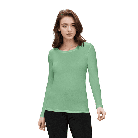 Womens Long Sleeve T Shirt With Super-Soft Stretch Fabric Round Neck T-Shirts