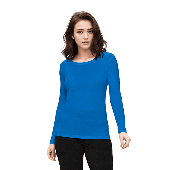 Womens Long Sleeve T Shirt With Super-Soft Stretch Fabric Round Neck T-Shirts