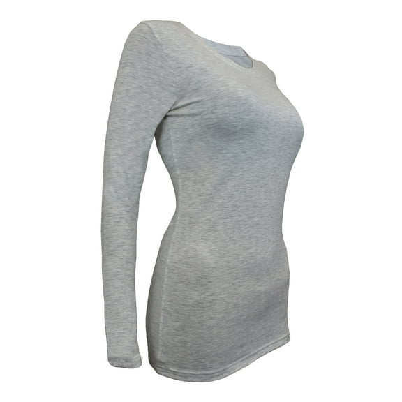 Womens Long Sleeve T Shirt With Super-Soft Stretch Fabric Round Neck T-Shirts