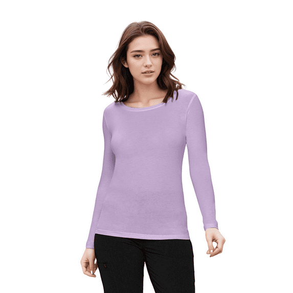 Womens Long Sleeve T Shirt With Super-Soft Stretch Fabric Round Neck T-Shirts