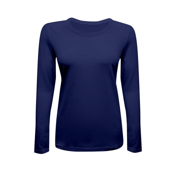 Womens Long Sleeve T Shirt With Super-Soft Stretch Fabric Round Neck T-Shirts