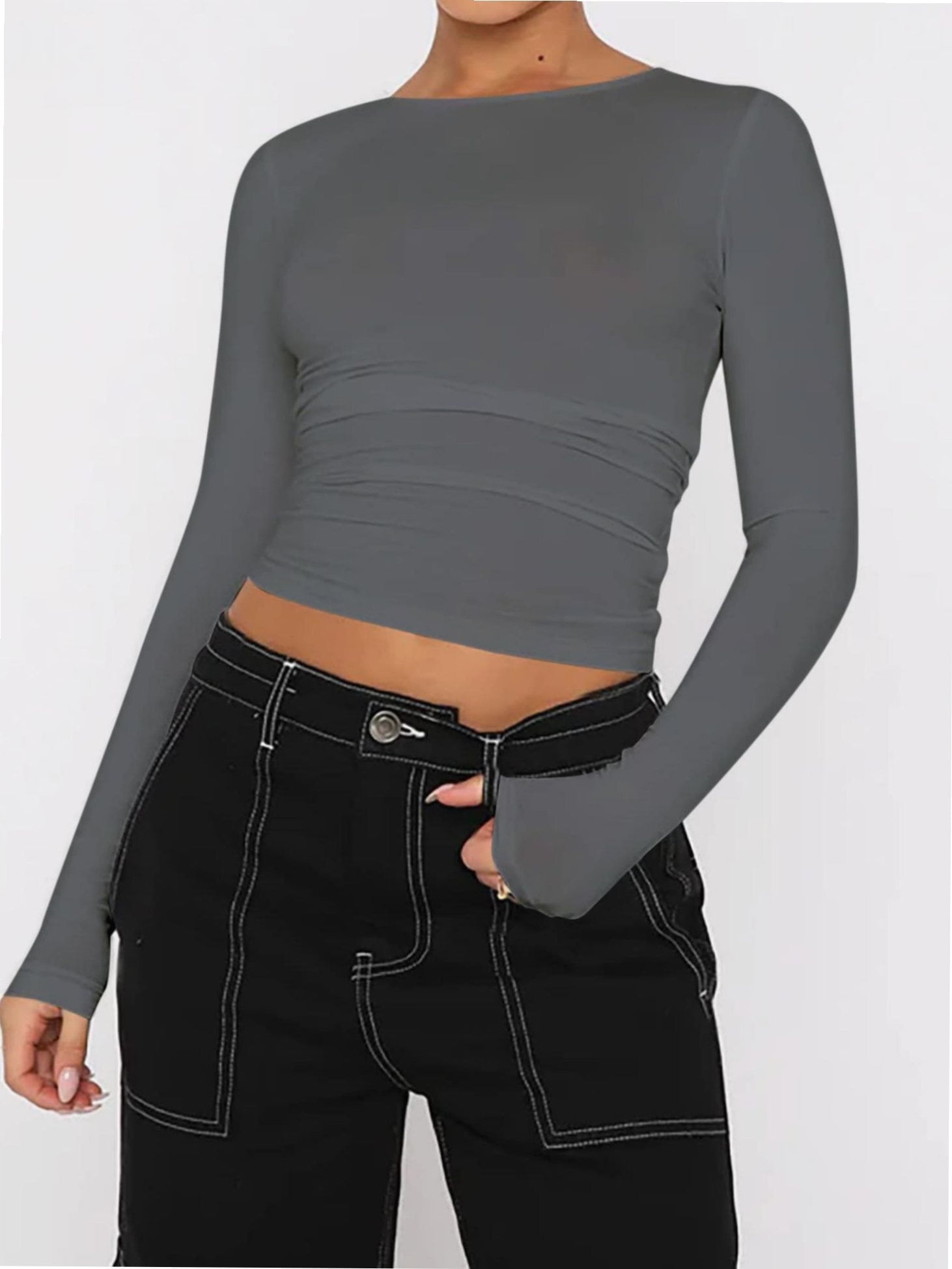 トップス CLANE THERMAL CROPPED TOPS Ignite Seamless 1/2 Zip Cropped Tank Top Black | ICIW