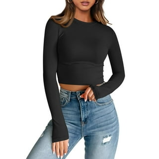 トップス THERMAL CROPPED TOPS Cropped Oversized Thermal Top – Rosio