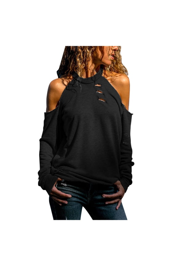 Womens Long Sleeve T Shirts Cold Shoulder Casual Y2K Tees Fashion Going Out Basics Tops