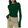 thumbnail image 1 of Womens Long Sleeve T-Shirts Summer Fashion Basic Crop Tops Basic Going Out Outfits Y2k Clothes, 1 of 4
