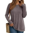 thumbnail image 1 of Womens Long Sleeve T Shirts crew Neck Loose Soft Casual Tops Fall Fashion Comfy Tees, 1 of 6