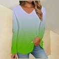 thumbnail image 1 of Weikingp Shirts for Women,Women'S Spring/Summer Printed V Neck T Shirt Base Top Long Sleeve T Shirt Womens Tops Tops for Women Trendy Clearance Khaki Xl, 1 of 5