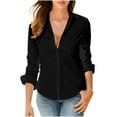 thumbnail image 1 of Womens Long Sleeve Tops, Button Down Dress Shirts for Women Long Sleeve Slim fit Shirts Solid Work Business Wrinkle Free Office Blouses, 1 of 8