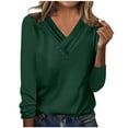 thumbnail image 1 of Womens Long Sleeve Tops Solid Color Casual Soft Lightweight Pullover Sweatshirts Workout Tunic Blouse Women's Cotton Tshirts Loose Tees Tops, 1 of 1