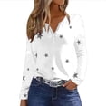 thumbnail image 1 of Womens Long Sleeve Tops, Comdrip Women's Round Neck Long Sleeve Top Printed Casual Loose T Shirt Fall Outfits for Women 2025 White 3XL, 1 of 9