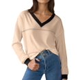 thumbnail image 1 of Womens Long Sleeve Tops Fall Tops Casual Soft V Neck Oversized T Shirts Clothes Fashion Outfits  M, 1 of 4