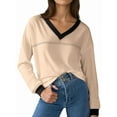thumbnail image 1 of Womens Long Sleeve Tops Fall Tops Casual Soft V Neck Oversized T Shirts Clothes Fashion Outfits  XXL, 1 of 4